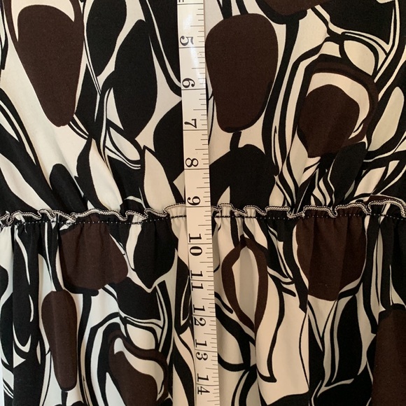 Studio M black brown cream print 3/4 sleeve blouse - Picture 8 of 10